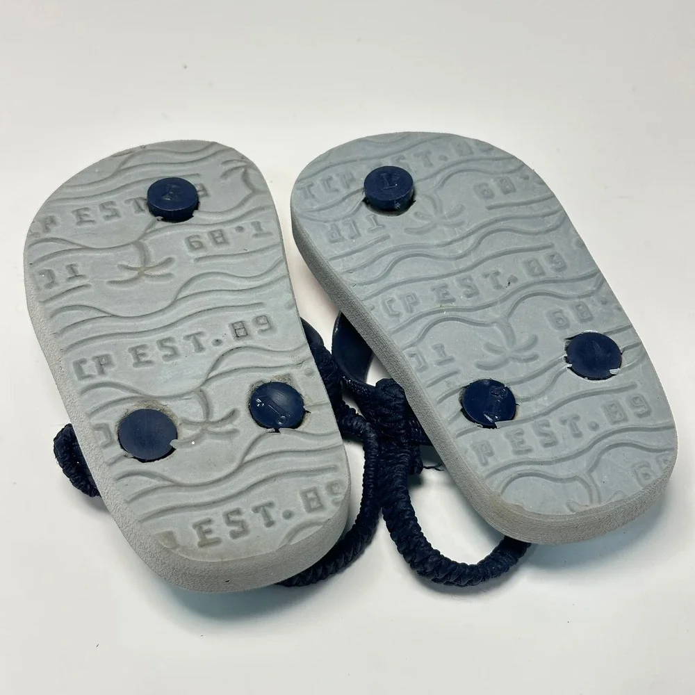 The Childrens Place Toddler Alligator Flip Flops Teal Orange Size 4/5 J2021